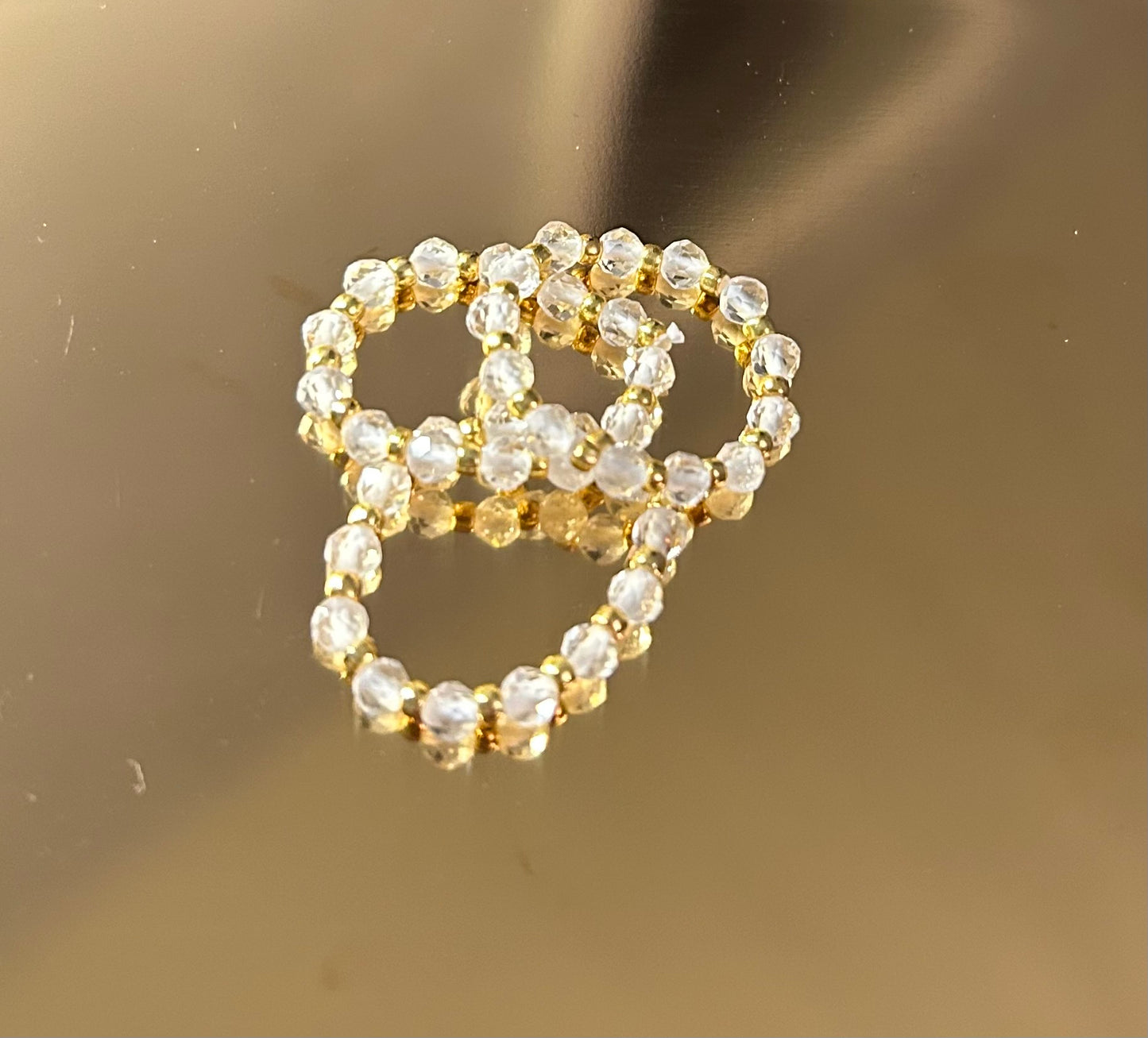 Clear and Gold Small Rings