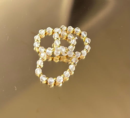 Clear and Gold Small Rings