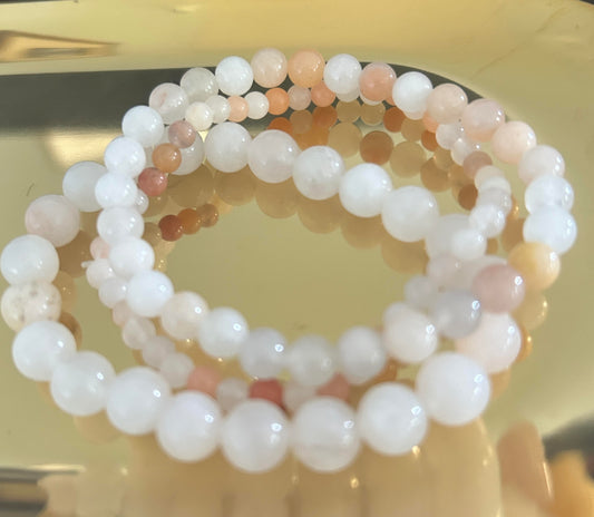 Dreamy creamy beaded stretch bracelet set of 3