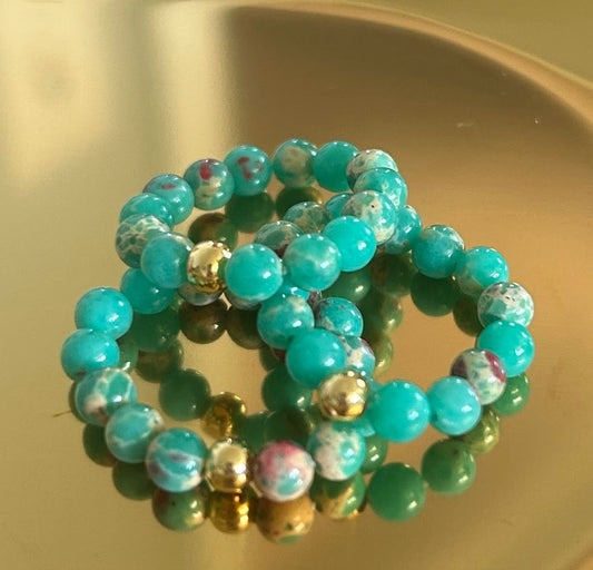 Teal with Variation Ring Set